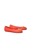 Tory Burch Minnie Travel Ballet Flat, Quilted Leather In Bright Samba/gold