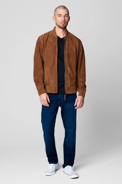 Blanknyc Suede Bomber Jacket In Quick Action, Size Xl