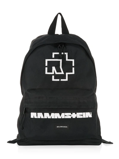 Balenciaga Rammstein Logo Backpack In Black ModeSens