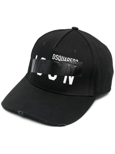 Dsquared2 Icon棉质华达呢棒球帽 In Black