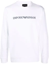 Emporio Armani Logo Print Long-sleeved Sweatshirt In Weiss
