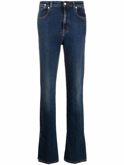 Alexander Mcqueen High-waist Flared Jeans In Blu