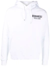 Dsquared2 Logo Print White Sweatshirt With Drawstring Hood In Weiss