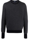 Drumohr Pattern-jacquard Knit Jumper In Ai31 Grigio/blu