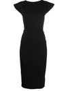 Rick Owens Cap-sleeve Knitted Midi Dress In Black