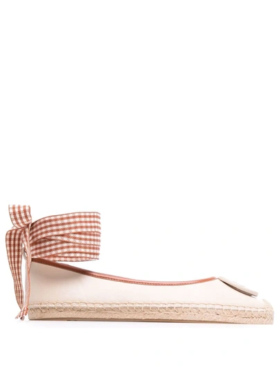 Tory Burch Minnie Logo芭蕾平底鞋 In 100 Beige