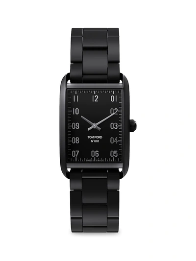 Tom Ford Men's Stainless Steel & Leather-strap Watch In Black