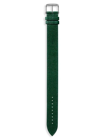 Tom Ford Pebble Grain Leather Watch Strap In Green