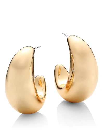 Kenneth Jay Lane Polished 14k Goldplated Chubby Tapered Hoop Earrings
