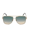 Tom Ford Reggie 61mm Navigator Sunglasses In Blue Gold