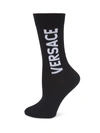 Versace Logo Crew Socks In Black White