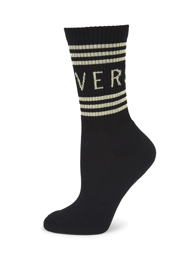 Versace Black & Gold Vintage Logo Socks