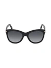 Tom Ford Wallace 54mm Gradient Cat Eye Sunglasses In Black/gray