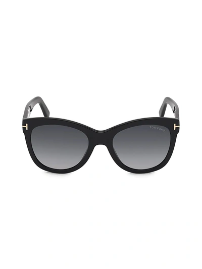 Tom Ford Wallace 54mm Gradient Cat Eye Sunglasses In Black/gray