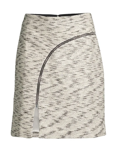 Milly Phoenix Yarn Dye Knit Skirt In Black/white