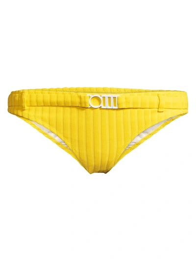 Solid & Striped The Rachel Belt Bikini Bottom In Lemon Zest