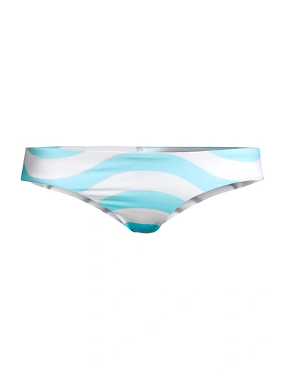 Solid & Striped The Elle Reversible Recycled-fibre Bikini Briefs In Blue