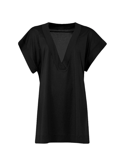 Eres Renee V-neck T-shirt Cover-up In Noir