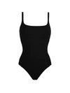 Eres Asia Scoop-neck One-piece Swimsuit With Waistband Detail In Noir