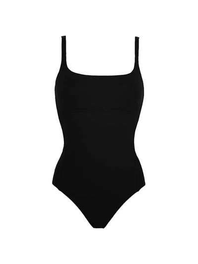 Eres Asia Scoop-neck One-piece Swimsuit With Waistband Detail In Noir
