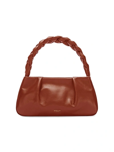 Demellier Genova Leather Braided Shoulder Bag In Terracotta