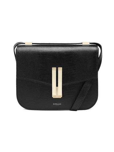 Demellier Women's Vancouver Embossed Leather Shoulder Bag In Black