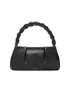 Demellier Genova Leather Braided Shoulder Bag In Black