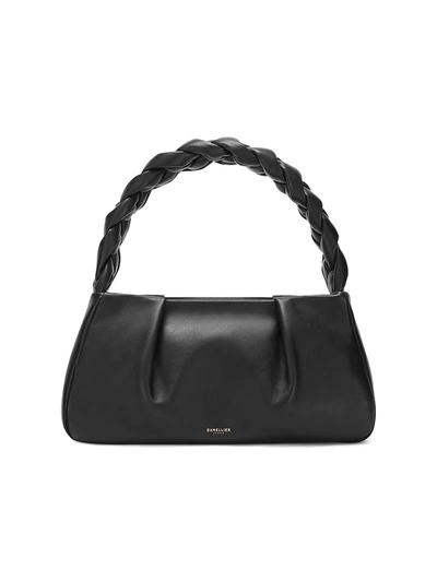 Demellier Genova Leather Braided Shoulder Bag In Black