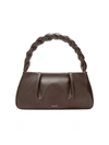 Demellier Genova Leather Braided Shoulder Bag In Espresso