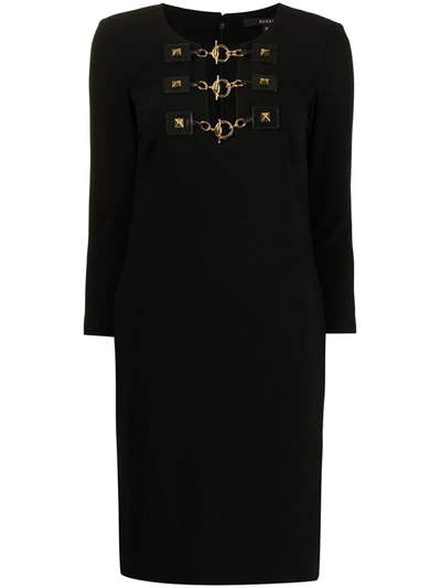Pre-owned Gucci Studded Shift Dress In Black