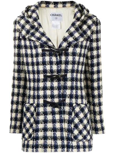 Pre-owned Chanel 2006 Tweed Duffle Coat In White