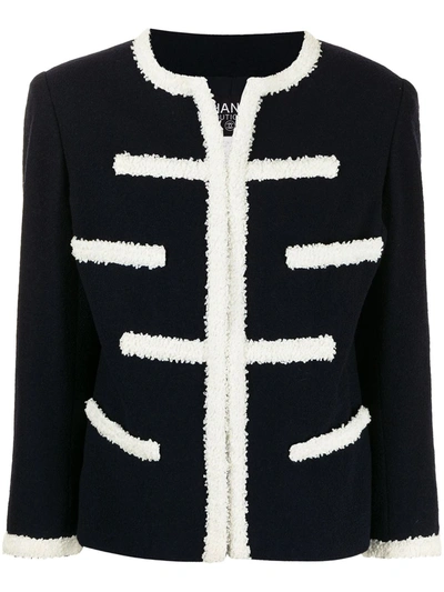 Pre-owned Chanel 1995 Single-breasted Napoleon Jacket In Blue