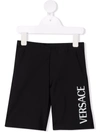 VERSACE STRETCH-FIT LOGO PRINT SHORTS