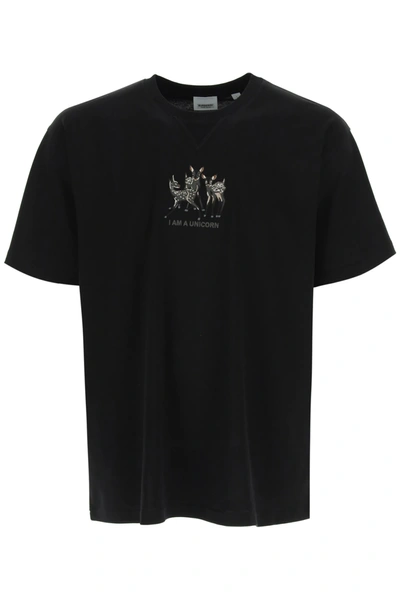Burberry Brycen T-shirt With 'i Am A Unicorn' Embroidery In Black