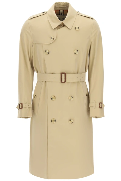 Burberry Kensington Short Cotton Trench Coat In Beige