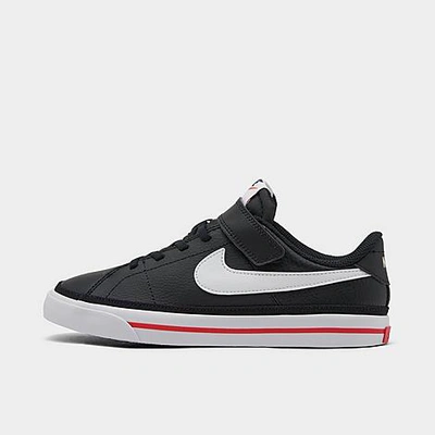 Nike Little Kids' Court Legacy Casual Shoes In Black/white/university Red