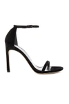 Stuart Weitzman Nudistsong Heel In Black Suede