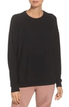 Alo Yoga Soho Crewneck Pullover Sweatshirt In Black