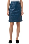 AKRIS A-LINE NAPPA LEATHER SKIRT,2101301106007582