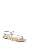 Aeyde 10mm Ella Metallic Leather Thong Sandals In Laminated Silver