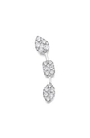 Sara Weinstock Reverie Three-cluster Diamond Ear Crawler Earrings In 18k White Gold Crawler - Right