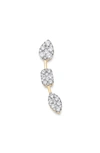 Sara Weinstock Reverie Three-cluster Diamond Ear Crawler Earrings In 18k Yellow Gold Crawler - Left