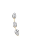 SARA WEINSTOCK REVERIE THREE-CLUSTER DIAMOND EAR CRAWLER EARRINGS,YWDRV3ECL