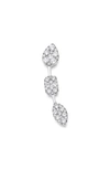 Sara Weinstock Reverie Three-cluster Diamond Ear Crawler Earrings In 18k White Gold Crawler - Left