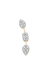 Sara Weinstock Reverie Three-cluster Diamond Ear Crawler Earrings In 18k Yellow Gold Wire - Right