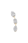 Sara Weinstock Reverie Three-cluster Diamond Ear Crawler Earrings In 18k Yellow Gold Crawler- Right