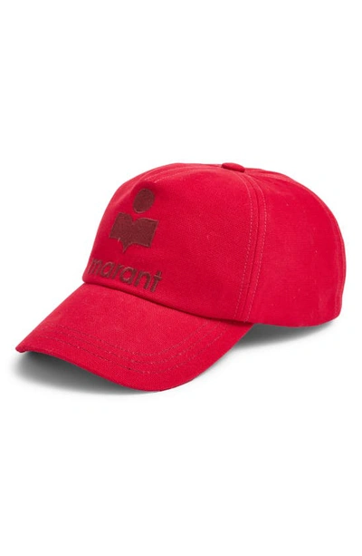 Isabel Marant Tyron Cotton Baseball Cap In Red