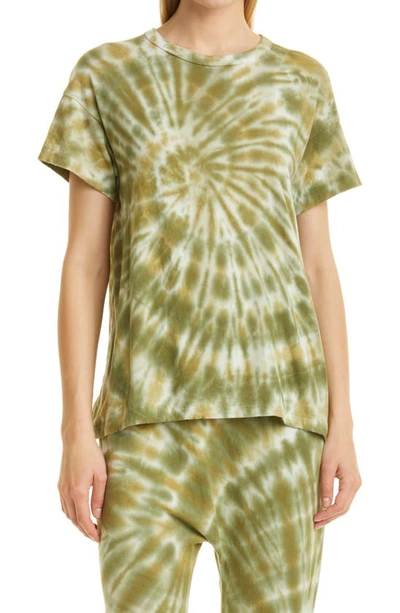The Great The Boxy Crew Tie Dye T-shirt In Army Tie Dye