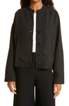 Eileen Fisher Band Collar Jacket In Black