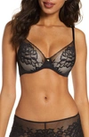 Natori Flora Underwire Bra In Black/ Light Mocha